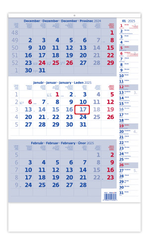 Blauer Dreimonatskalender mit Notizen - Reklamnepredmety