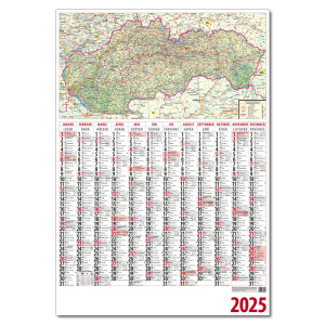 Planungskalender mit Karte 2025 - Reklamnepredmety